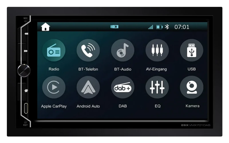 ESX VMX701DAB – Autoradio 2-DIN 7 pouces avec CarPlay, Android Auto et DSP