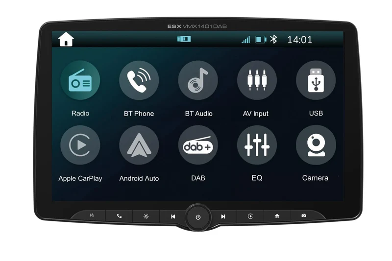 ESX VMX1401DAB – Autoradio 1-DIN avec écran tactile 14 pouces, CarPlay et Android Auto