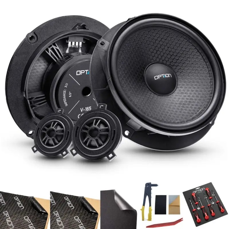 OPTION SET-394 – Kit haut-parleurs avant Plug & Play avec insonorisation pour Audi Q4 e-tron