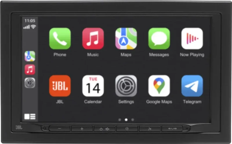 JBL LEGEND 700 – Autoradio Double DIN avec écran tactile 17 cm, CarPlay & Android Auto