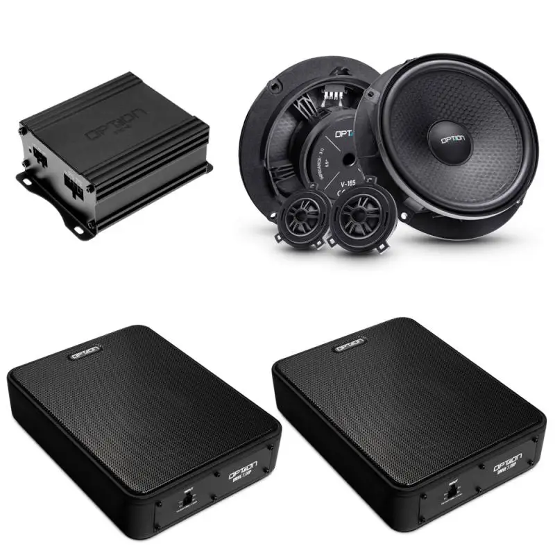 OPTION SET-362 – Kit haut-parleurs + subwoofers sous sièges avec amplification pour VW Caddy V V3