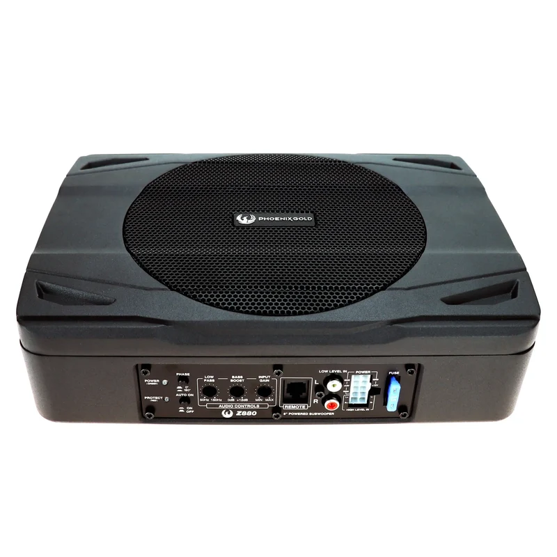 PHOENIX GOLD Z880 – Caisson de basses actif ultra-compact 20 cm 80 W RMS aluminium