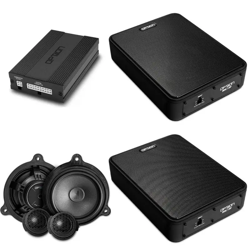 OPTION SET-348 – Frontsystème + Amplificateur DSP + Subwoofer sous siège pour Mercedes Citan / T-Klasse | V3 | Plug & Play | OPTION