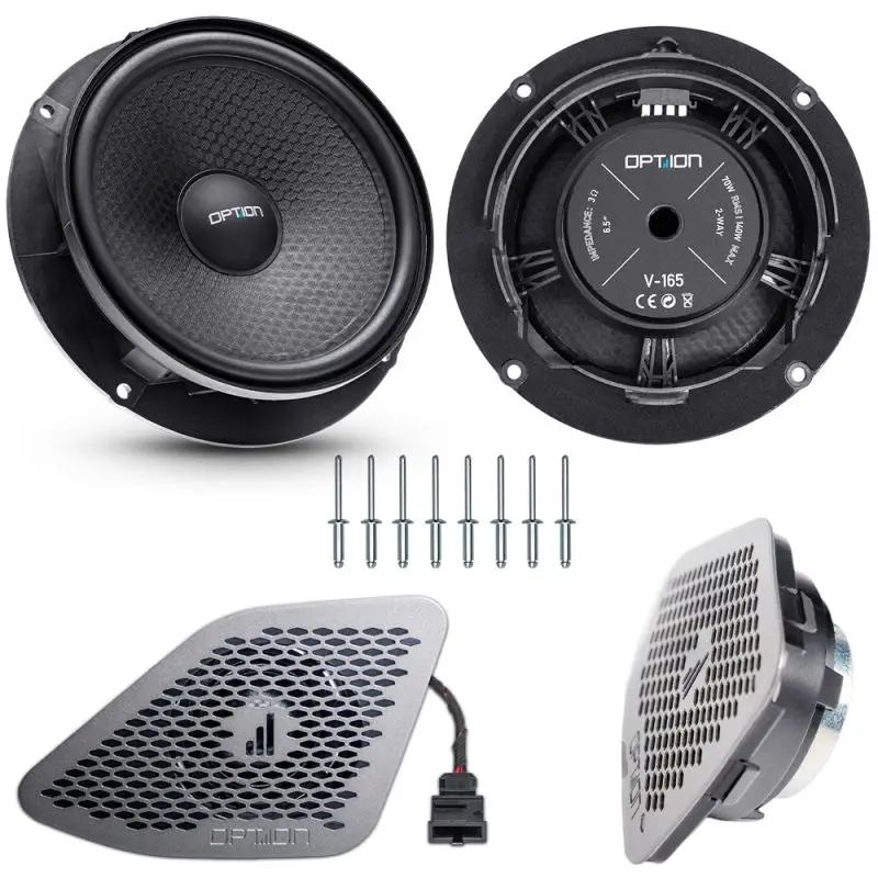 OPTION LS-546 – Kit Haut-Parleurs Avant VW T6.1 avec Tweeters en Acier | Plug & Play
