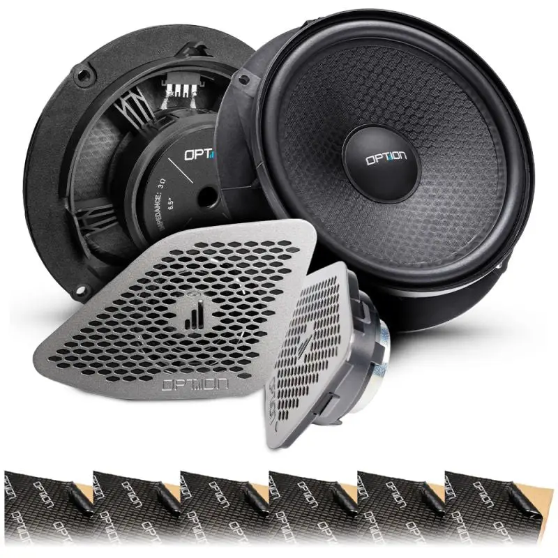 OPTION SET-342 – Kit Haut-Parleurs Avant VW T6.1 avec Tweeter & Woofer + Isolation & Outils | Plug & Play