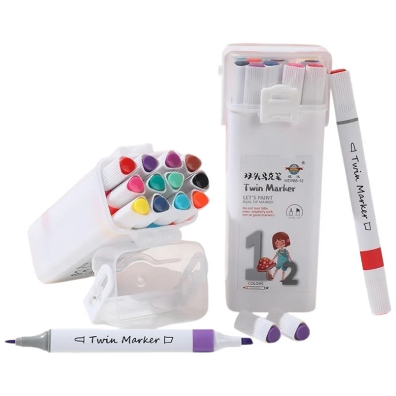 Miomu Set de Marcadores de Doble Punta, 12 Piezas