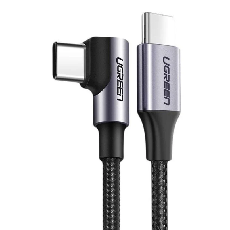 Ugreen Cable Carga Rápida USB-C a USB-C Angulo Recto 60W US255 1m, 50123