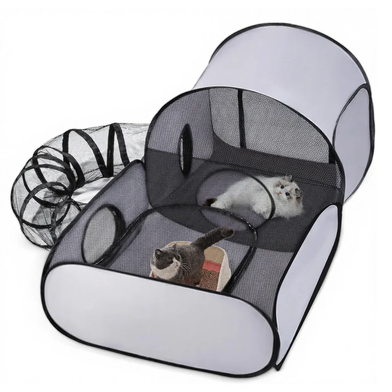 Miomu Corral Plegable para Mascotas con Túnel
