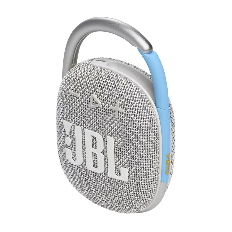 JBL Clip 4 Eco | Enceinte - Ultra-portable - Étanche - Bluetooth - Mousqueton intégré - Blanc