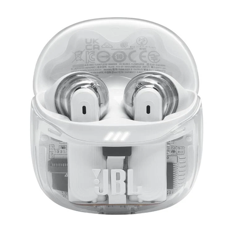 JBL Tune Flex 2 | Écouteurs intra-auriculaires - 100% Sans fil - Bluetooth - Réduction de bruit - 6 Microphones - IP54 - Blanc Fantôme