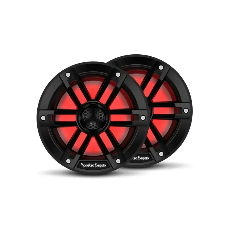 ROCKFORD M1-65B – Haut-parleur coaxial marin 2 voies 6,5" (16,5 cm) avec éclairage RGB Color Optix™ – 75W RMS – Noir – 4 Ohms