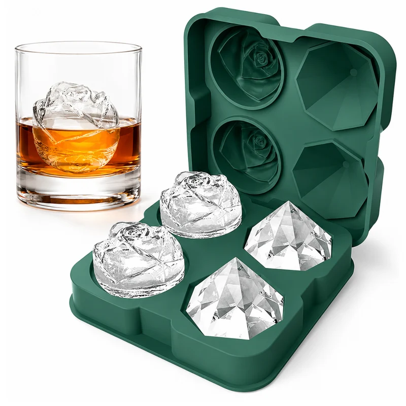 Miomu Molde para Hielo Rosas y Diamantes
