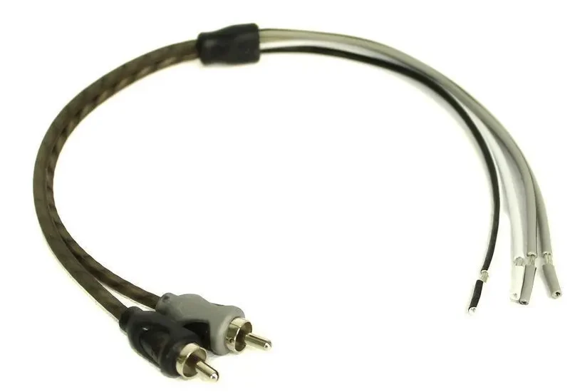 ROCKFORD RFI2SW – Câble haut-parleur avec adaptateur RCA – 2x RCA – Connecteurs plaqués platine