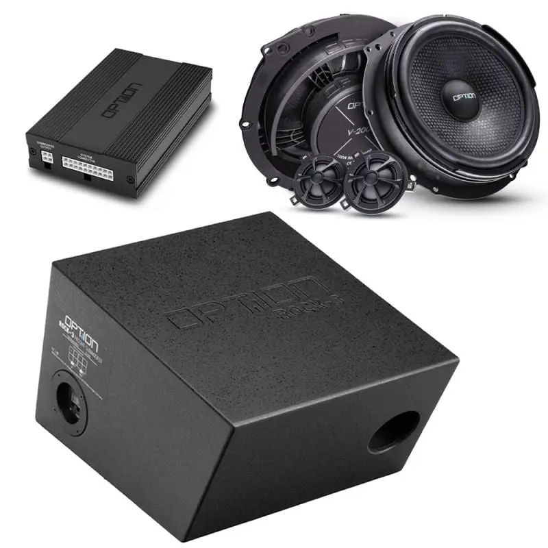 OPTION SET-181 – Système audio pour VW T6 | Amplificateur DSP + Haut-parleurs + Subwoofer | V2