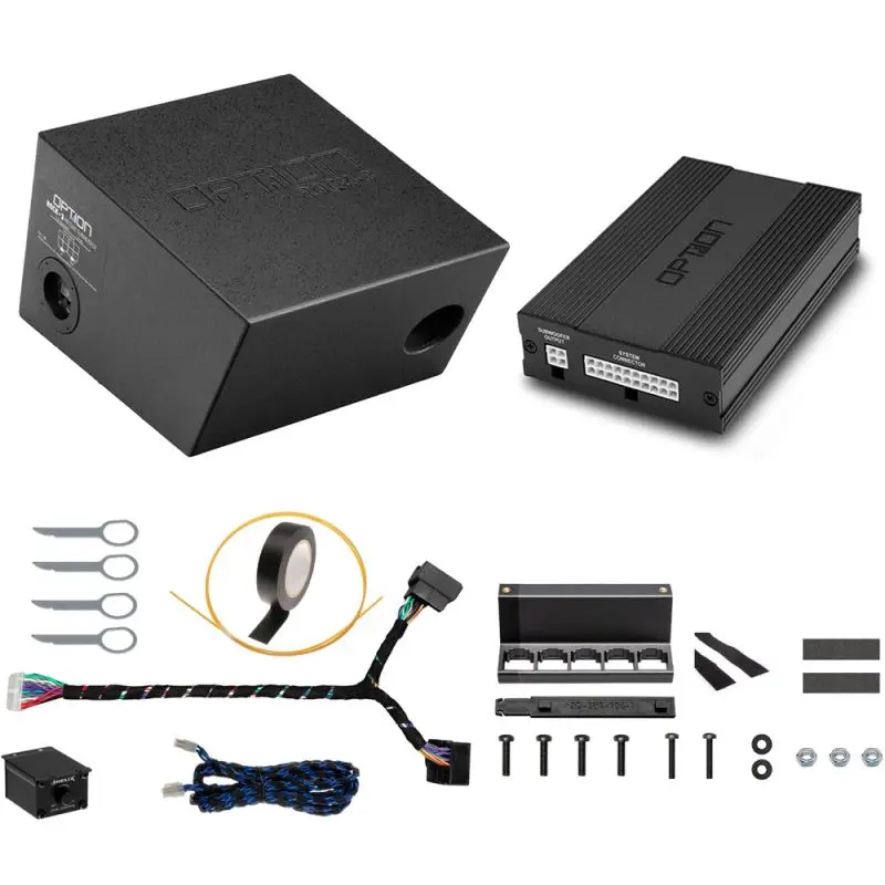 OPTION SET-180 – Système audio pour VW T5 | Amplificateur DSP + Subwoofer ROCK-3 | V1 | Plug & Play