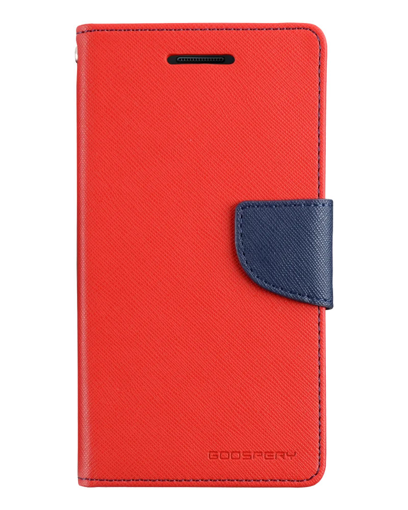 Fancy Diary Case for iPhone 13 mini - Red/Navy