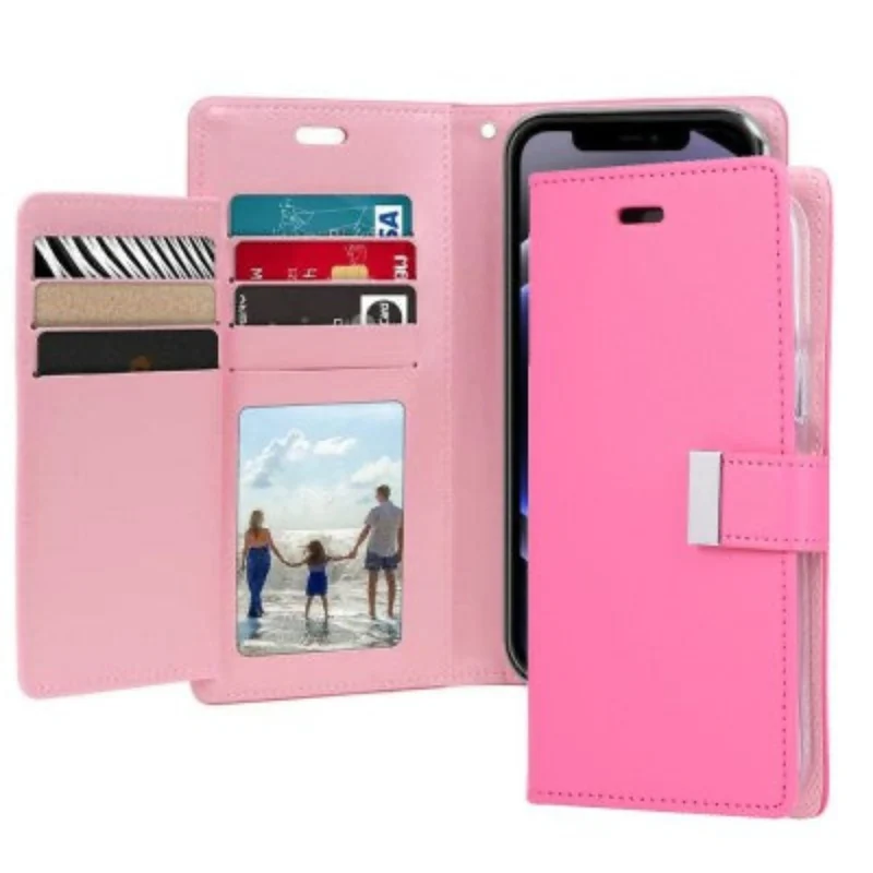 Goospery Rich Diary for iPhone 17 - Hot Pink, Non-Magsafe