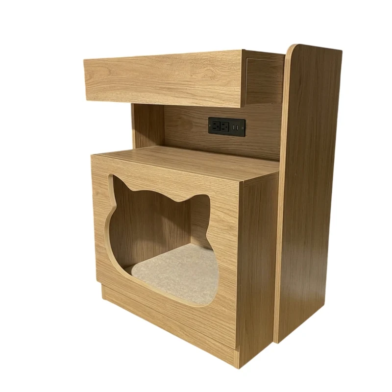 Miomu Mesa de Noche Inteligente con Nido para Gatos