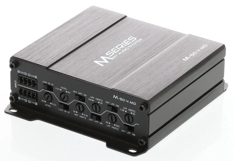 AUDIO SYSTEM M-50.4 MD – Amplificateur 4 Canaux Micro-Digital – 100 W RMS – 2 Ohms