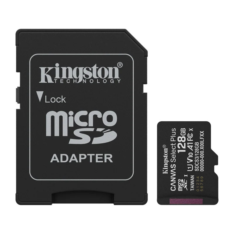 Kingston Tarjeta de Memoria 128GB MicroSDHC con Adaptador Canvas Select Plus UHS-I, SDCS3/128GB