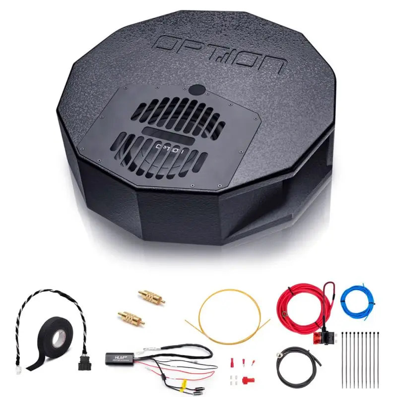 OPTION SUB-120 – Kit subwoofer Plug & Play pour Skoda Octavia III (5E) avec Canton – Bass puissant en roue de secours