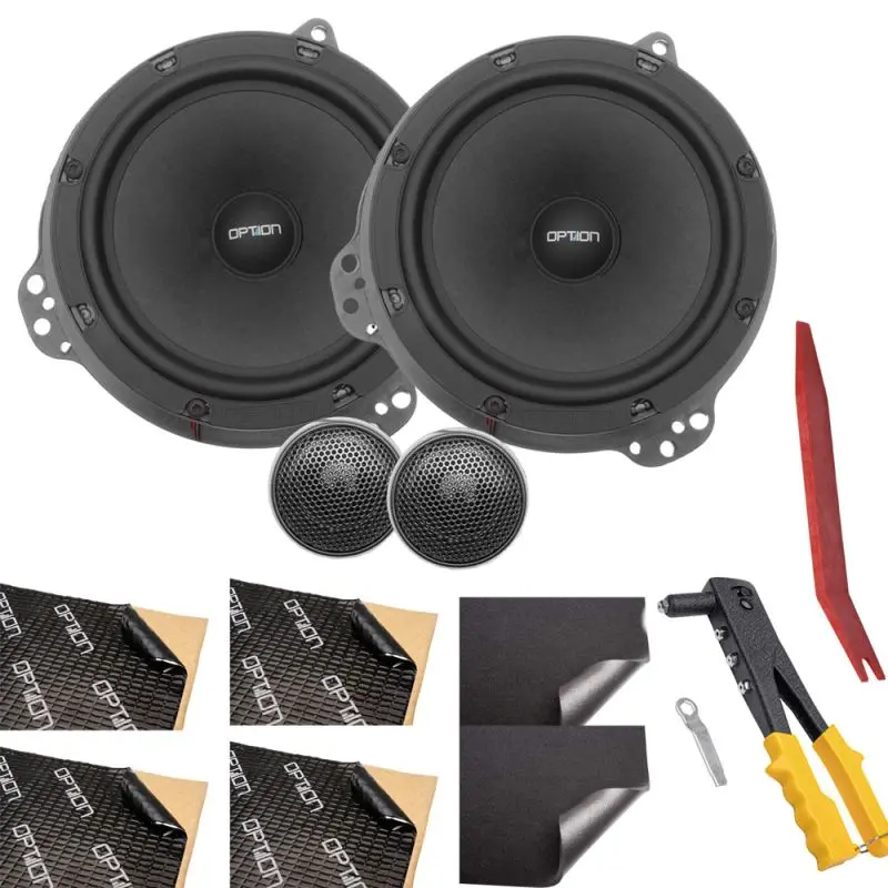 OPTION SET-138 – Kit haut-parleurs avant pour Opel Vivaro B avec isolation et accessoires | Plug & Play