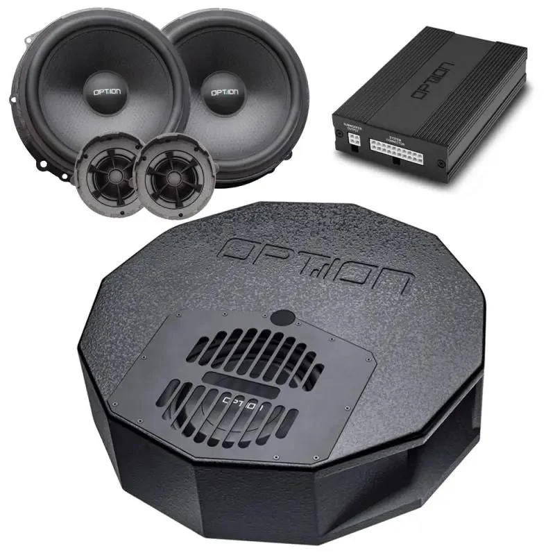 OPTION SET-113 – Seat Leon 5F (sans système audio) | Kit Audio DSP V3 avec Subwoofer et Haut-parleurs Frontaux