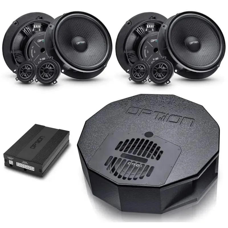 OPTION SET-106 – Kit DSP, Subwoofer, Haut-Parleurs Avant & Arrière pour Skoda Superb III | Plug & Play