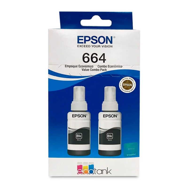 Epson Botella de Tinta Negro, T664120-2P