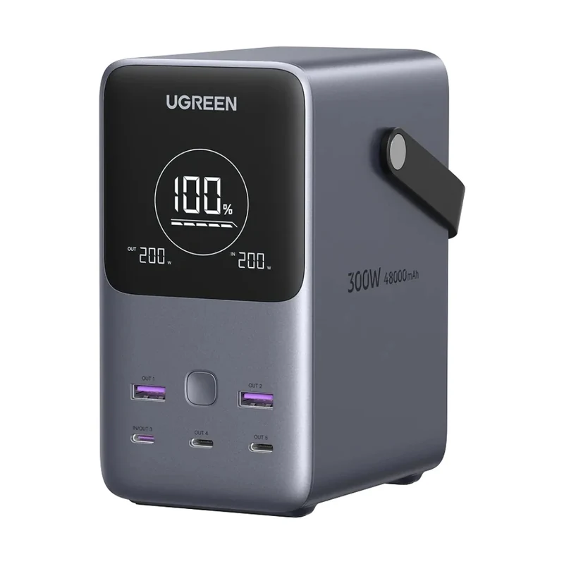 Ugreen Power Bank Batería Externa Carga Rápida 5 Puertos 48,000 mAh 300W, 25286