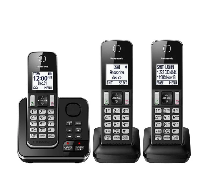 Panasonic KX-TGD393B | Téléphone sans fil - 3 combinés - Répondeur - Noir