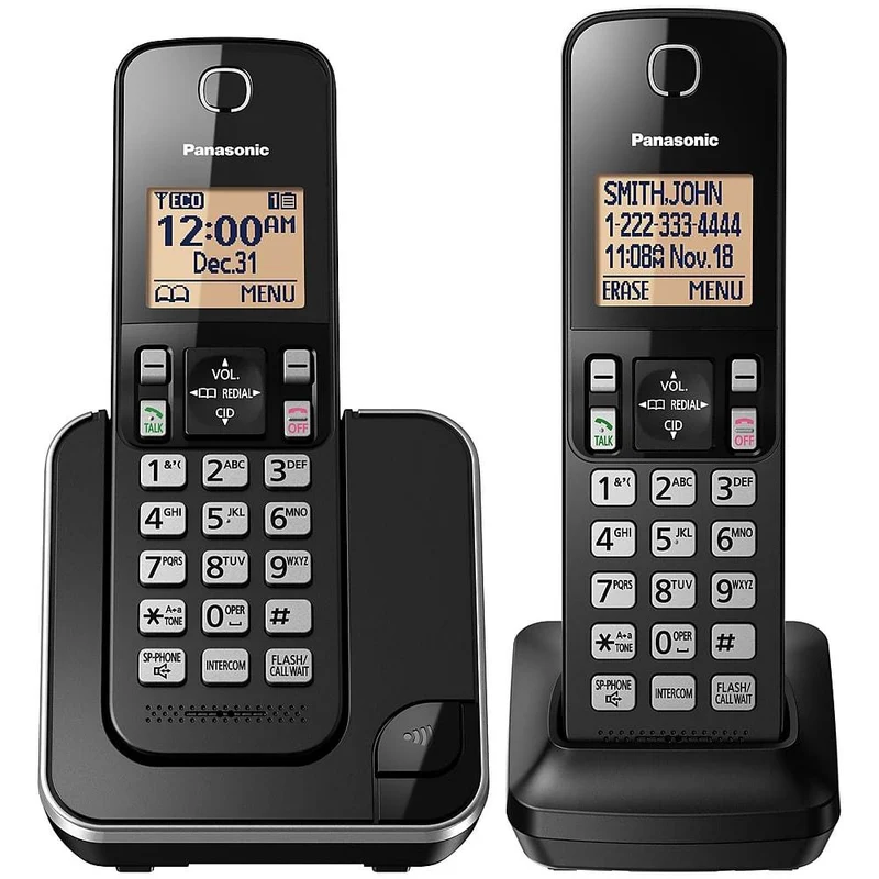 Panasonic KX-TGC382B | Téléphone sans fil - 2 combinés - Noir