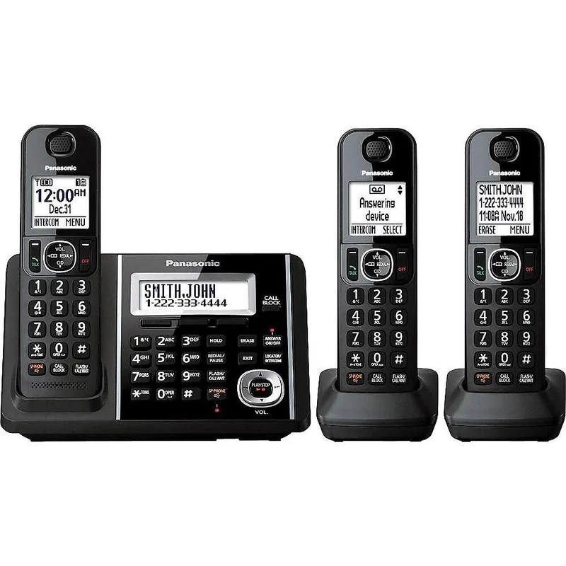 Panasonic KX-TGF343B | Téléphone sans fil - 3 combinés - Répondeur - Noir