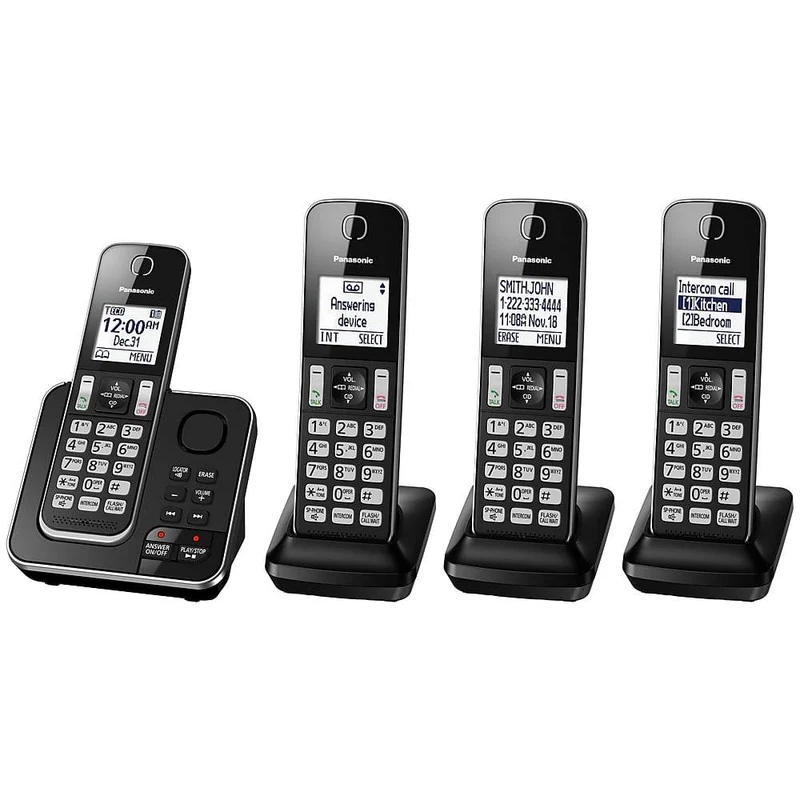 Panasonic KX-TGD394B | Téléphone sans fil - 4 combinés - Répondeur - Noir