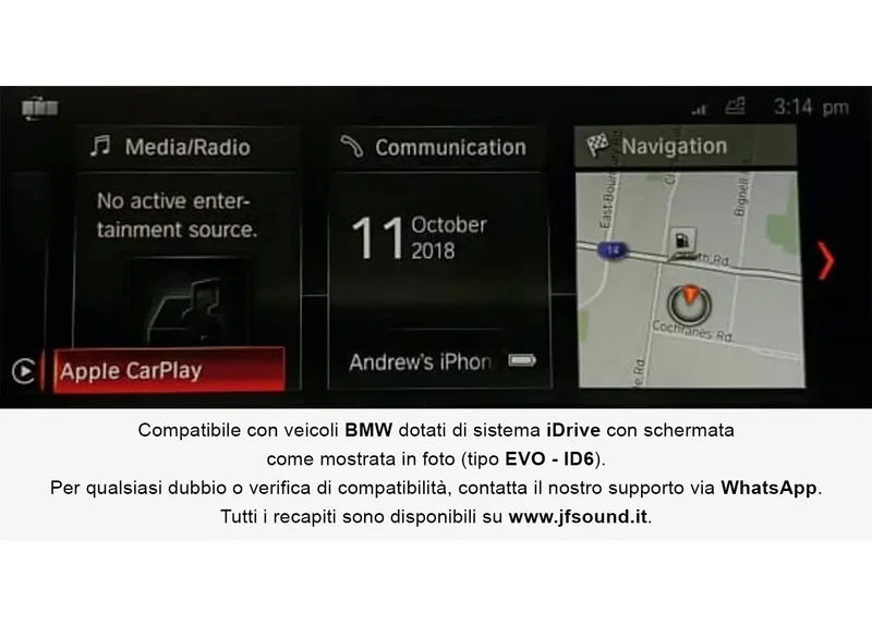 JF Sound JF-039M18-EVO – Système multimédia Android 9” 4G pour BMW MINI (à partir de 2018)