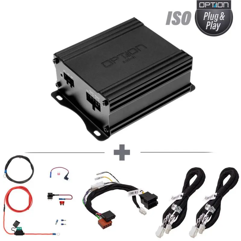 OPTION AIR-2 ISO Kit – Amplificateur mini 2 canaux pour voiture