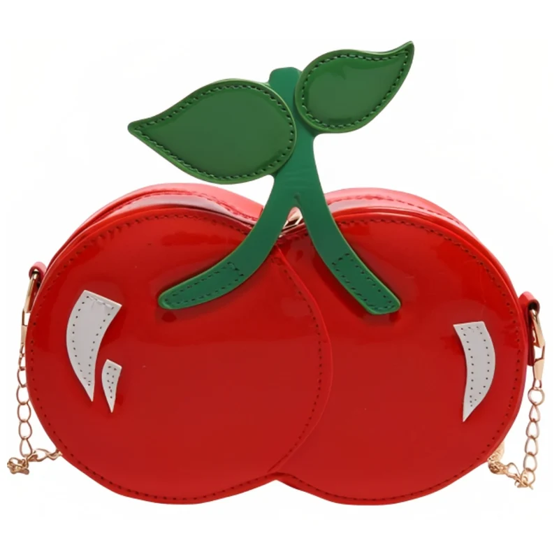 Miomu Bolso de Mano de Cuero para Mujer, Diseño Cereza