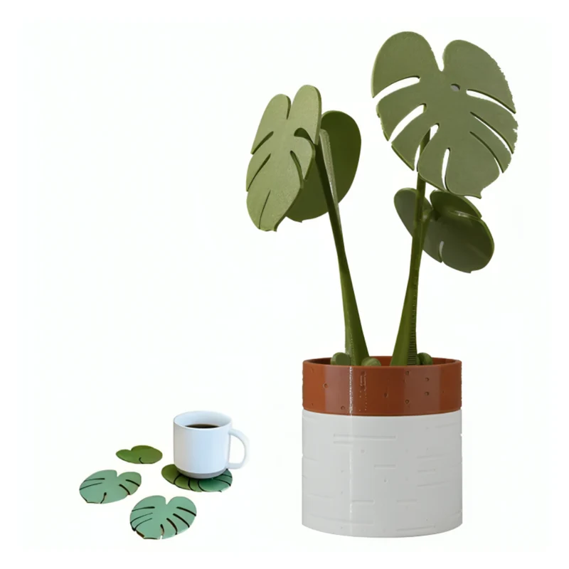 Miomu Set de Posavasos, Diseño Hojas