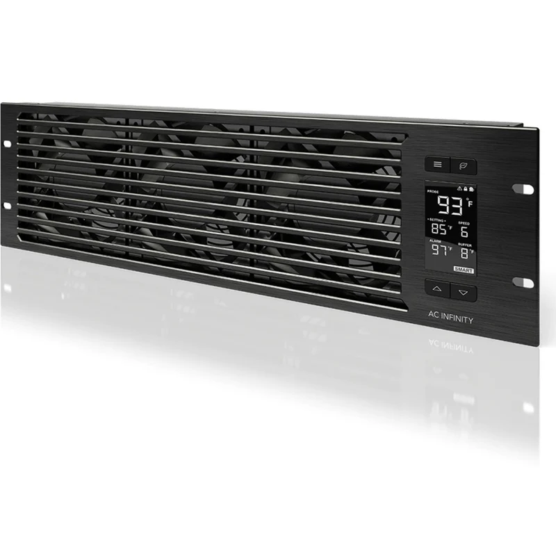 AC Infinity Cloudplate T9 Pro 3U Rack Cooler Front Exhaust Black