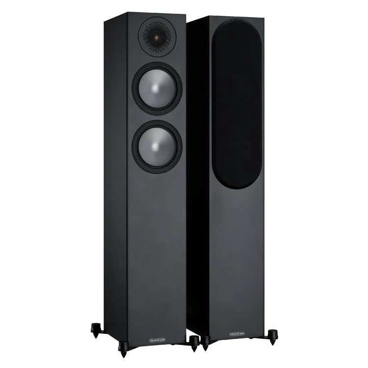 Monitor Audio Bronze 200 | Floorstanding Speakers - Tower - 2.5 way - 120W - Bronze Series - Pair - Black