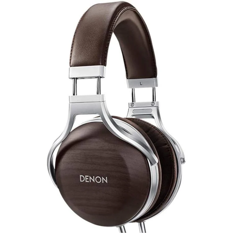 Denon AH-D5200 | Écouteur filaire circum-auriculaire - Coques en Zebrawood - Structure en Aluminium - Haut de gamme - Léger - Brun