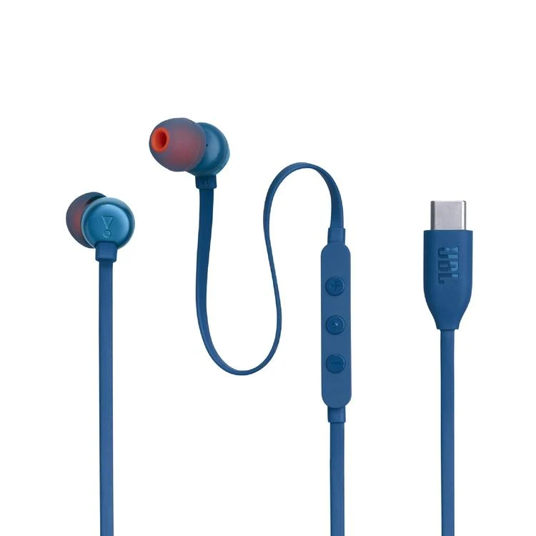 JBL Tune 310C | Écouteurs intra-auriculaires - Filaire - USB-C - Télécommande 3 boutons - Bleu