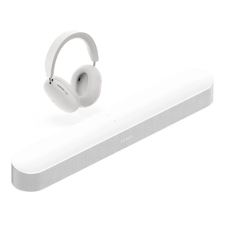 Sonos | Ensemble de divertissement personnel avec Sonos Beam (2e gen.) et Sonos Ace - Blanc