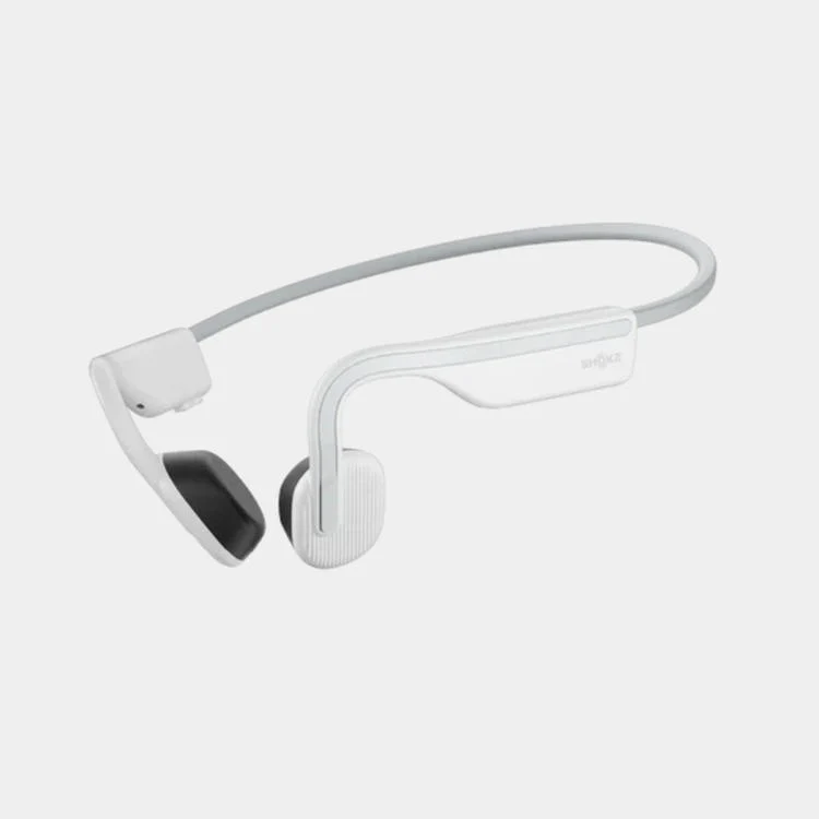 SHOKZ OpenMove | Casque à écouteurs ouverts à conduction osseuse - Bluetooth - 6 heures d'autonomie - Blanc alpin