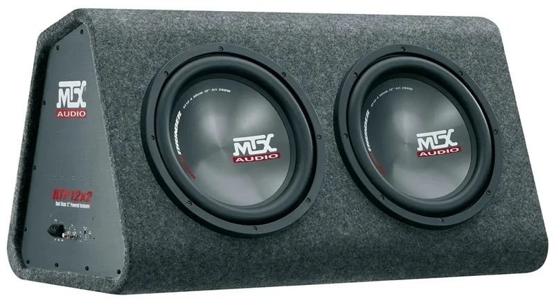 MTX RTP12x2 – Caisson actif bass-reflex double 30 cm – 360 W RMS – 4 Ohm