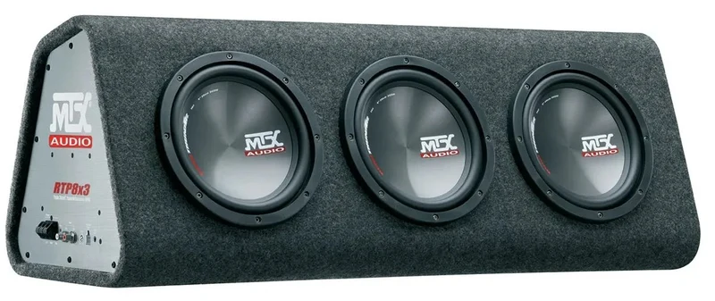 MTX RTP8x3 – Caisson actif bass-reflex triple subwoofer 20 cm – 360 W RMS – 4 Ohm