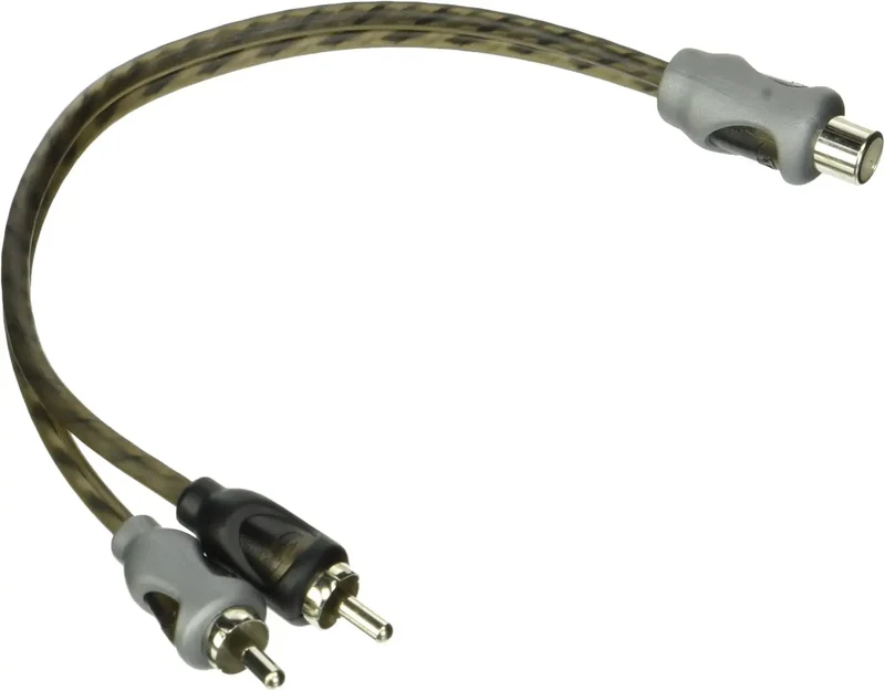 ROCKFORD RFIY-1F – Adaptateur Y RCA torsadé – 1 Mâle vers 2 Femelles