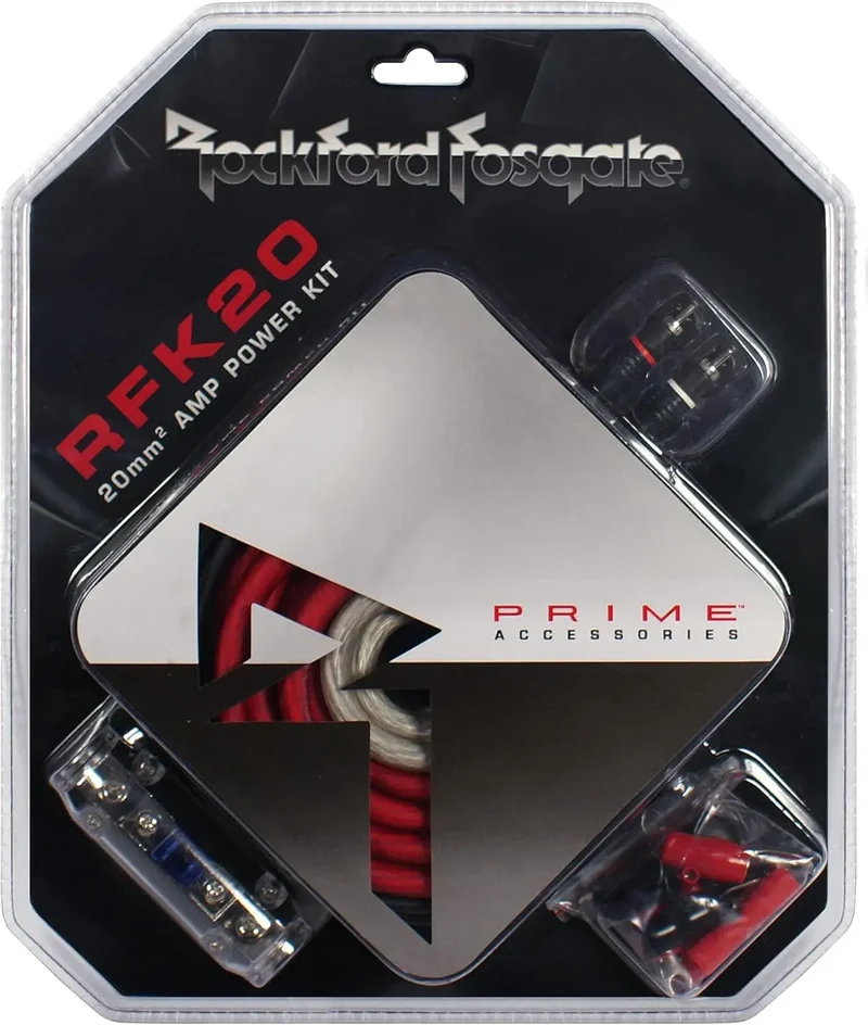 ROCKFORD RFK20 – Kit de Câblage Amplificateur – 20 mm² – 60A – RCA 5m