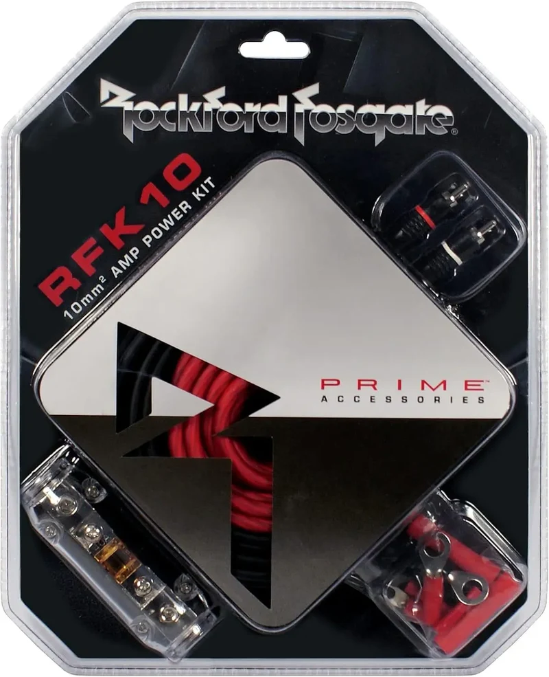 ROCKFORD RFK10 – Kit de Câblage Amplificateur – 10 mm² – 60A – RCA 5m