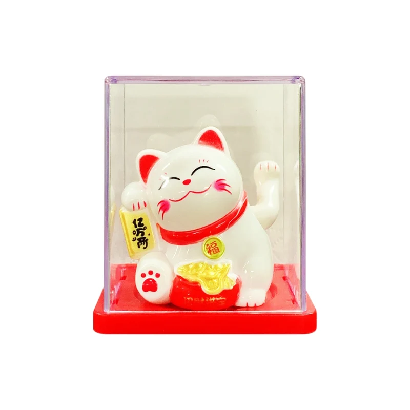 Miomu Gato Asiático de la Suerte con Panel Solar